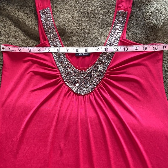 Rue 21 Rich Red Heavy Bead Embellished Special Occasion Halter Top/Dress Size XL - Picture 8 of 12